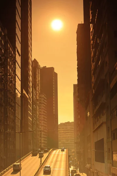Нов 2020 Коли Сонце Сідає Вздовж Вонг Чук Висить Дорога — стокове фото