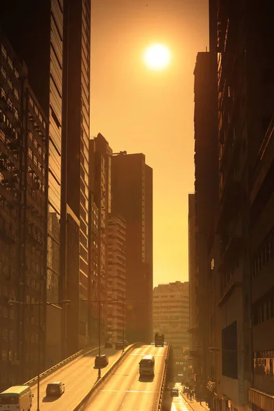 2020年11月7日 太陽がウォン チュク ロードに沿って沈む時 — ストック写真