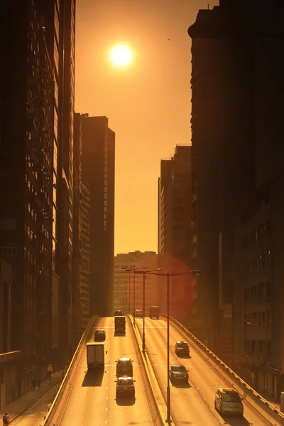 Nov 2020 Sun Set Wong Chuk Hang Road Henge — 스톡 사진