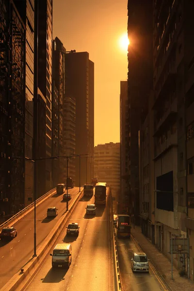 Nov 2020 Atardecer Largo Wong Chuk Hang Road Conocido Como — Foto de Stock