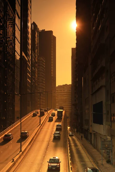 Nov 2020 Sun Set Wong Chuk Hang Road Henge — 스톡 사진