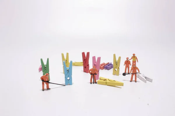 Mini Figura Com Clipe Placa — Fotografia de Stock