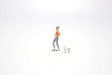 evcil hayvanla koşmak: figür köpekle birlikte koşar