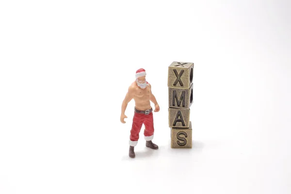 Natal Palavra Escrita Cubo Com Figura — Fotografia de Stock