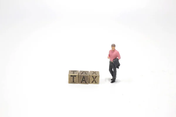 Conceito Impostos Contabilidade Despesas Negócios Empresário Miniatura — Fotografia de Stock