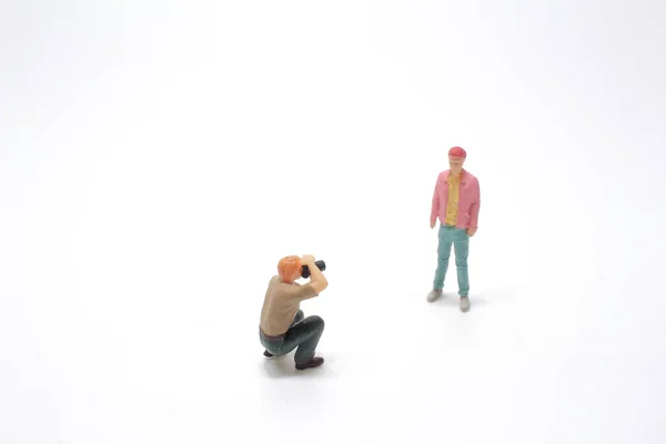 Mini Figure Photographer Take Picture — Stock Photo, Image