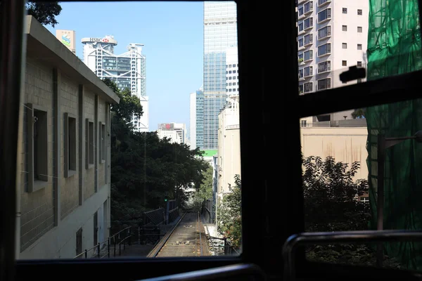 Listopad 2020 Pohled Vrchol Tramvajové Kokpit Hong Kong — Stock fotografie