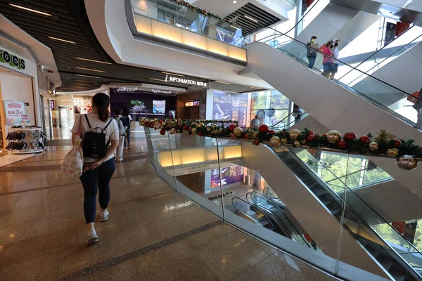 Novembro 2020 Silhueta Escada Rolante Torre Pico Victoria Peak — Fotografia de Stock