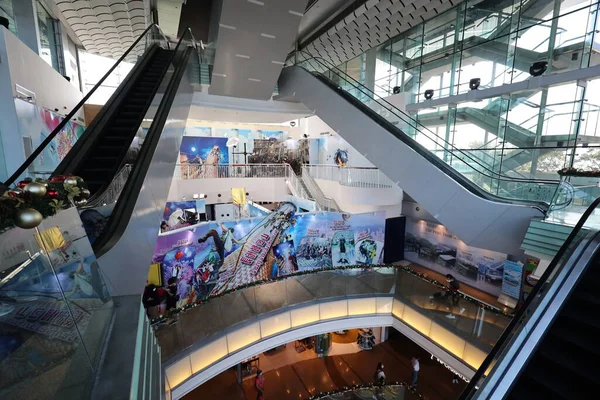 Escalator Silhouette Peak Tower Victoria Peak Νοε 2020 — Φωτογραφία Αρχείου