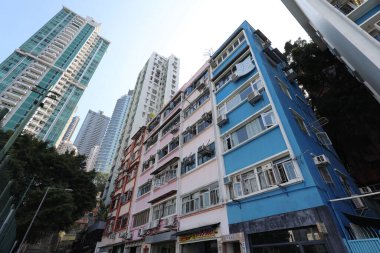 27 Kasım 2020 'de Sheung Wan' da bir yerleşim bölgesi.