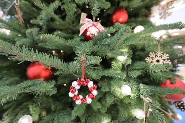 Nov 2020 Decoratie Kerstboom Achtergrond Nieuwjaar Kerstmis — Stockfoto