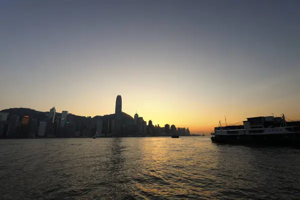 Nov 2020 Victoria Harbor View Hong Kong Financial District — 스톡 사진
