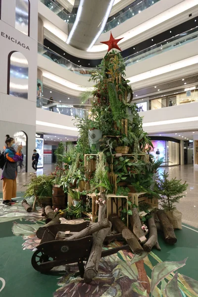 Dezembro 2020 Decoração Natal Centro Comercial Times Square Hong Kong — Fotografia de Stock