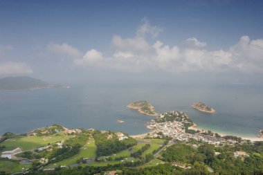 23 Nisan 2006 Deniz ve dağ manzarası, Shek O, Hong Kon