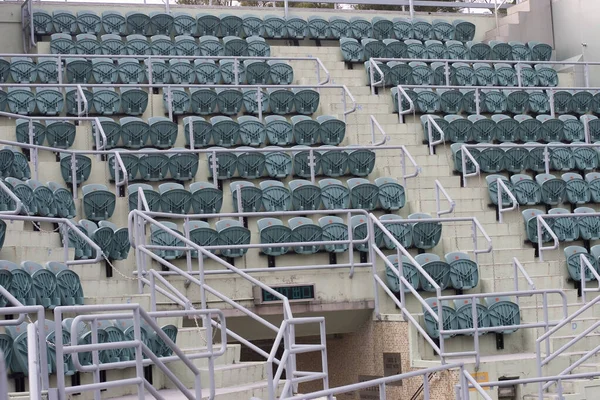 Lege Tribunes Van Een Stadion Met Lege Stoelen Maart 2006 — Stockfoto