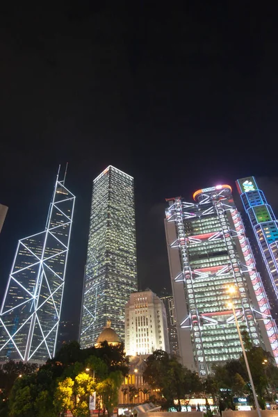 Central Hong Kong Financial District Night Sept 2006 — Stock Photo, Image