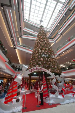 9 Aralık 2006 Festival Yürüyüş Noel Ağacı Dekorasyonu Hong Kong 'da.