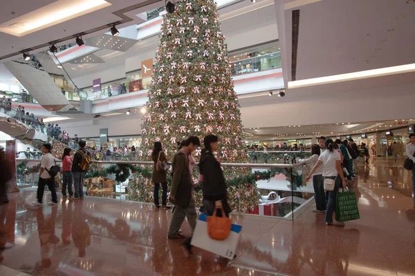 Déc 2006 Festival Walk Décorations Arbres Noël Hong Kong — Photo