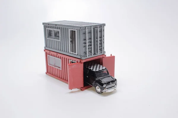 Container Cargo Houses Car — Foto Stock