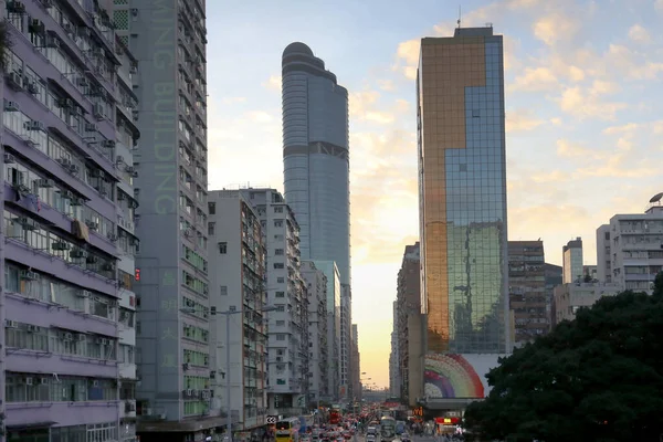Dec 2020 Захід Сонця Аргайл Стріт Монг Кок — стокове фото