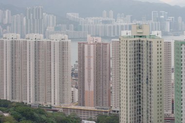 high rise apartment blocks as seen from Yau Tong 10 Dec 2006