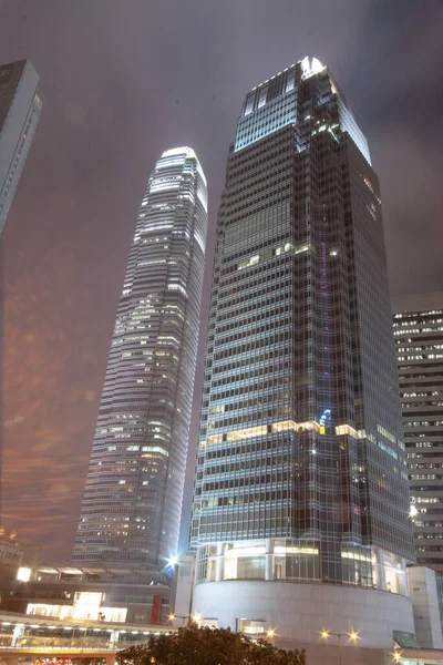 Офис Сентрале Гонконг Ночью Дек 2006 — стоковое фото