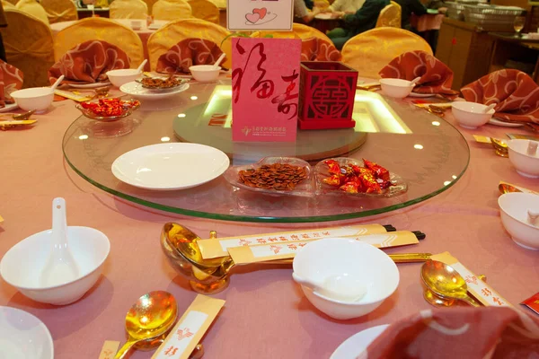 결혼식을 탁자나 음식을 — 스톡 사진