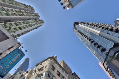 1 Ocak 2021, Hong Kong, Mong kok 'taki yerleşim bölgesi.