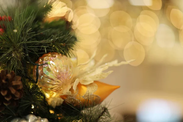 Dec 2020 Christmas Decoration Shopping Mall Blurred Bokeh — Stockfoto