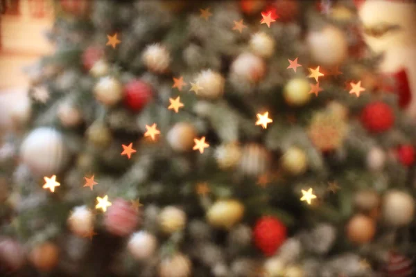 Dec 2020 Christmas Decoration Shopping Mall Blurred Bokeh — Fotografia de Stock
