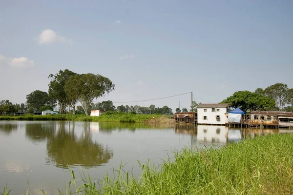 Aug 2006 Fishing Jetty Pond Nam Sang Wai Fishing Village — Zdjęcie stockowe