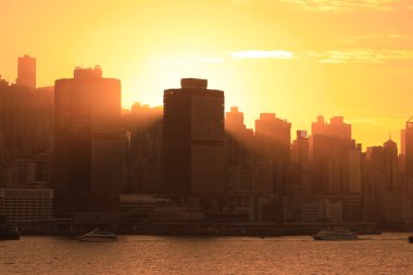 26 Aralık 2020, Sheung Wan, Hong Kong 'un batımı.