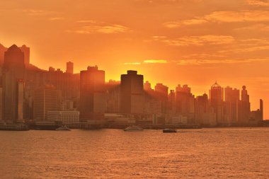 26 Aralık 2020, Sheung Wan, Hong Kong 'un batımı.