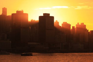 26 Aralık 2020, Sheung Wan, Hong Kong 'un batımı.