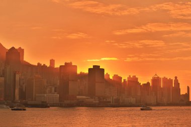 26 Aralık 2020, Sheung Wan, Hong Kong 'un batımı.