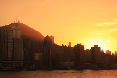 26 Aralık 2020, Sheung Wan, Hong Kong 'un batımı.