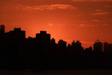 26 Aralık 2020, Hong Kong Skyline Sunset, Island Hong Kong Sahili