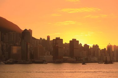 26 Aralık 2020, Hong Kong adasının günbatımı.
