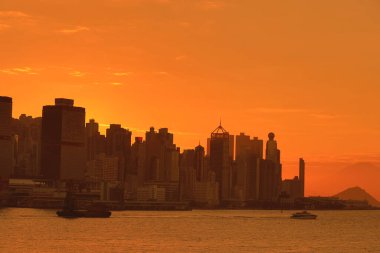 26 Aralık 2020, Hong Kong adasının günbatımı.