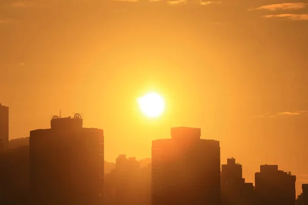 Dezembro 2020 Pôr Sol Sheung Wan Hong Kong — Fotografia de Stock