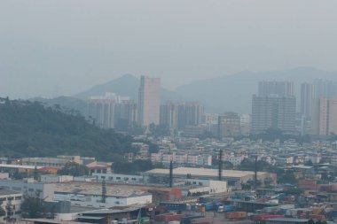  Wang Chau view of Yuen Long district in HK. 23 Dec 2006 clipart