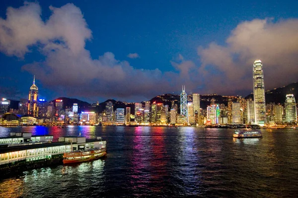 2006 Június City Skyline Keresztül Victoria Harbor Hong Kong — Stock Fotó