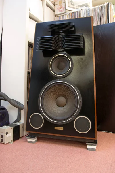 Система Hifi Поворотним Столом Підсилювачем Динаміками Студії — стокове фото