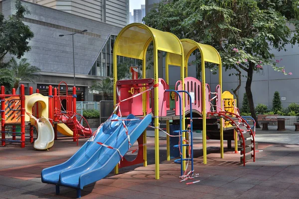 Fev 2021 Parque Infantil Fechado Devido Doença Coronavírus Covid — Fotografia de Stock