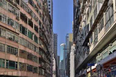 6 Şubat 2021 Tin Hau, Hong Kong 'daki büyük Tong Lau grubu.