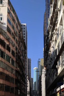 6 Şubat 2021 Tin Hau, Hong Kong 'daki büyük Tong Lau grubu.