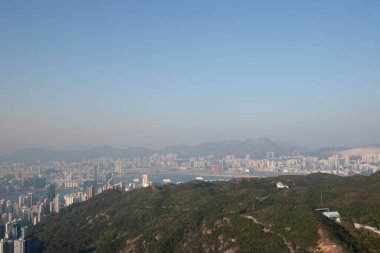  25 Aralık 2006 'da Jardines Gözcü' den Hong Kong Skyline görüntüsü