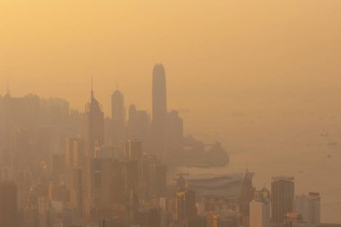 25 Aralık 2006 Smog bir tür hava kirliliği. Hong Kong.
