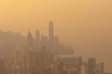 25 Aralık 2006 Smog bir tür hava kirliliği. Hong Kong.