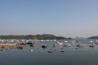 4 Aralık 2005 Kışın limanda yelkenli tekneleri, Hong Kong